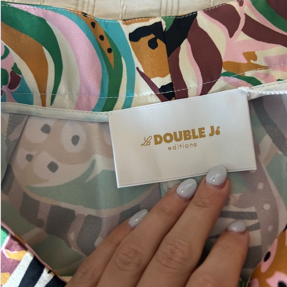 NWOT - La DoubleJ Printed Silk Wide-leg Shorts - Fenice Rosa - Picture 3 of 5